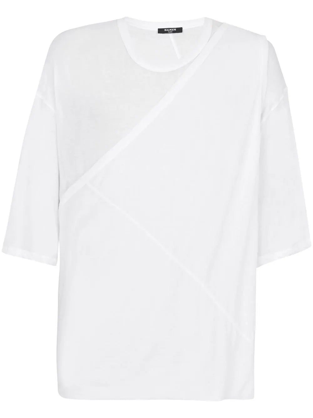 Balmain gathered-panel detail T-shirt
