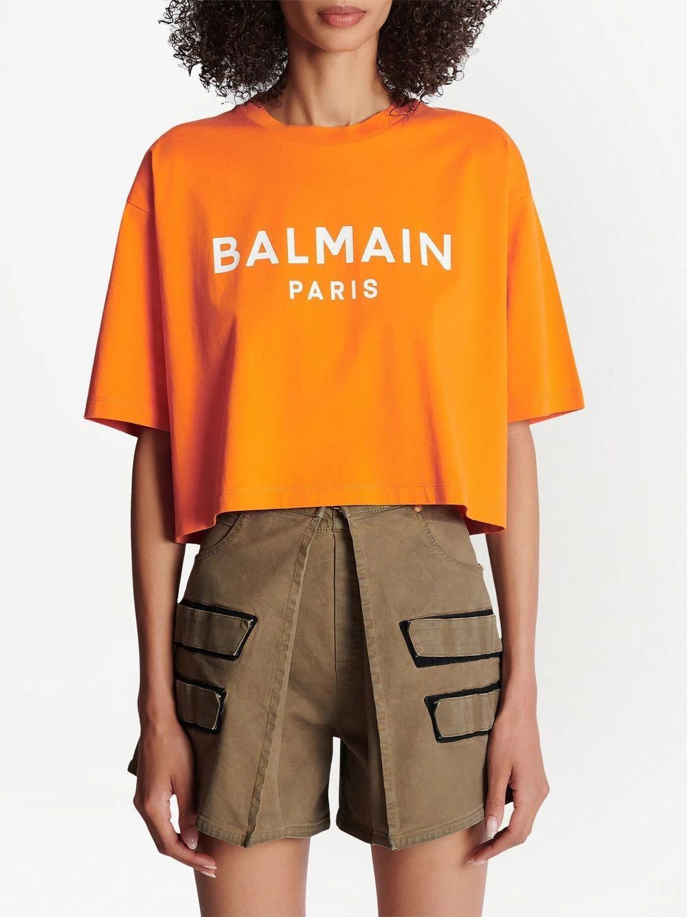 Balmain logo-print cropped T-shirt - Image 3