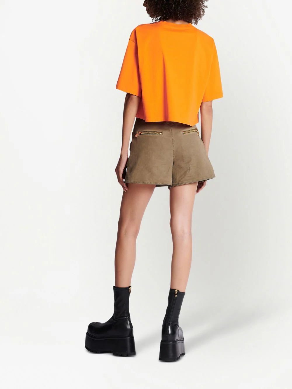 Balmain logo-print cropped T-shirt - Image 4