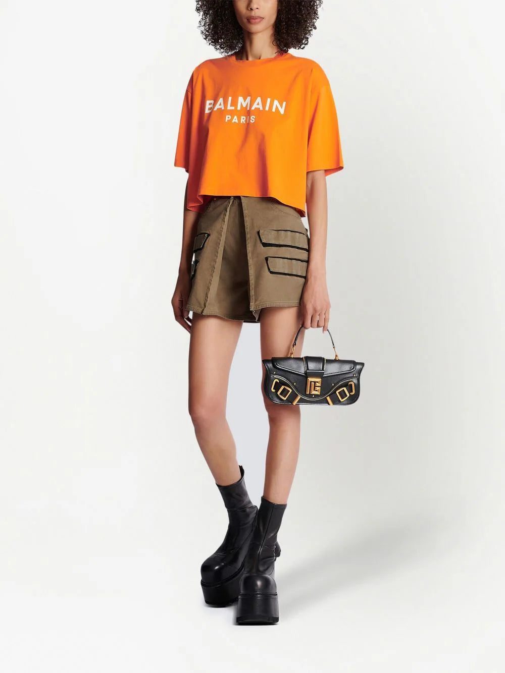 Balmain logo-print cropped T-shirt - Image 2
