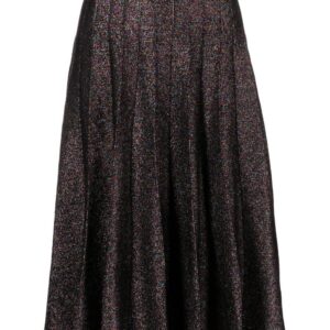 Karl Lagerfeld metallic-effect pleated midi skirt