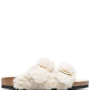 Birkenstock buckle-fastening shearling slides