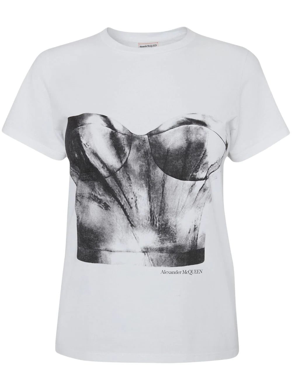 Alexander McQueen bustier-print cotton T-shirt
