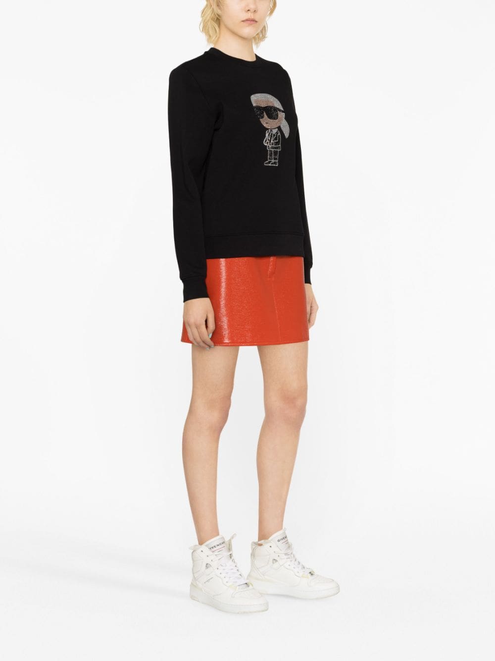 Karl Lagerfeld Ikonik 2.0 embellished cotton sweatshirt - Image 4