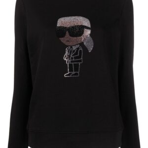 Karl Lagerfeld Ikonik 2.0 embellished cotton sweatshirt