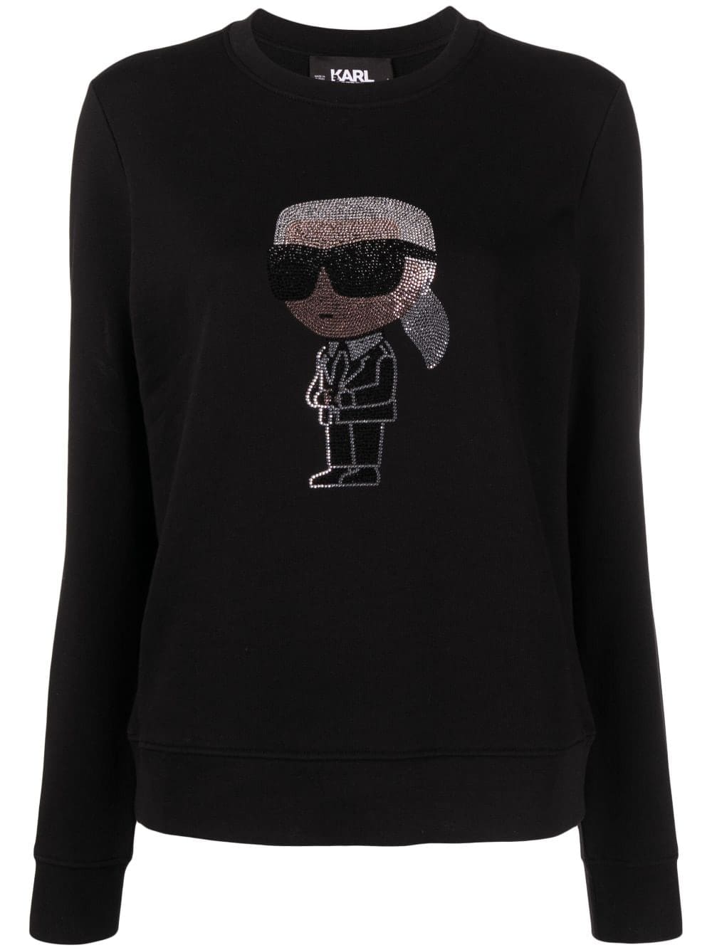Karl Lagerfeld Ikonik 2.0 embellished cotton sweatshirt