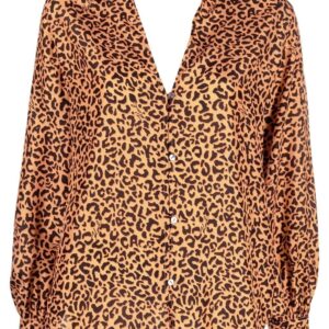 Karl Lagerfeld leopard-print backless silk blouse