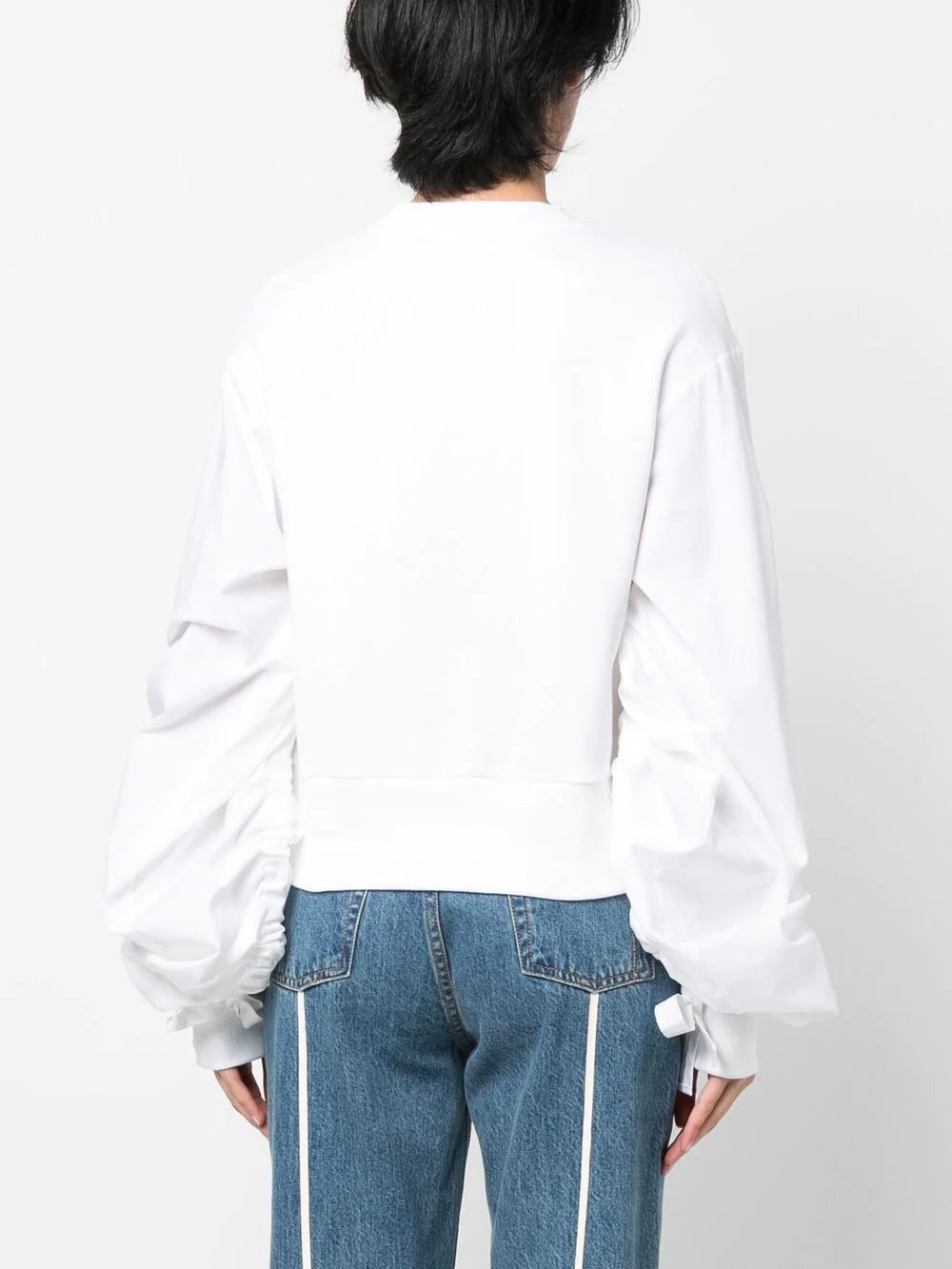 Karl Lagerfeld contrasting sleeve cropped sweatshirt - Image 4