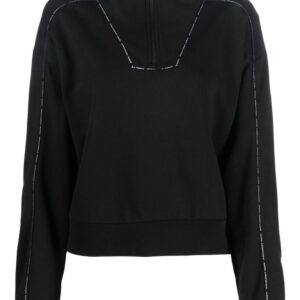 Karl Lagerfeld piped-trim organic-cotton sweatshirt