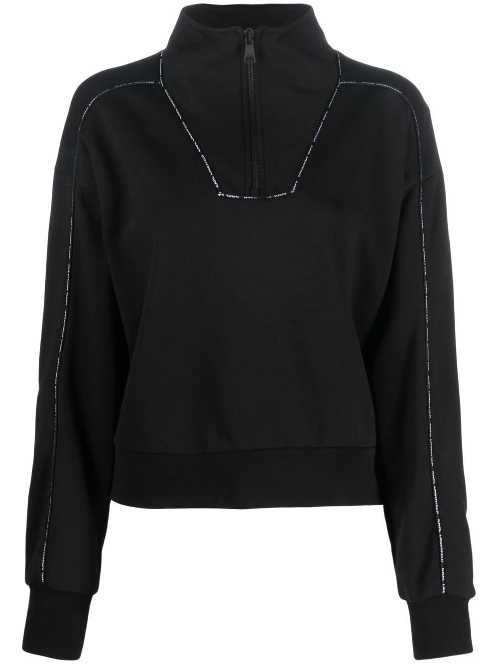 Karl Lagerfeld piped-trim organic-cotton sweatshirt