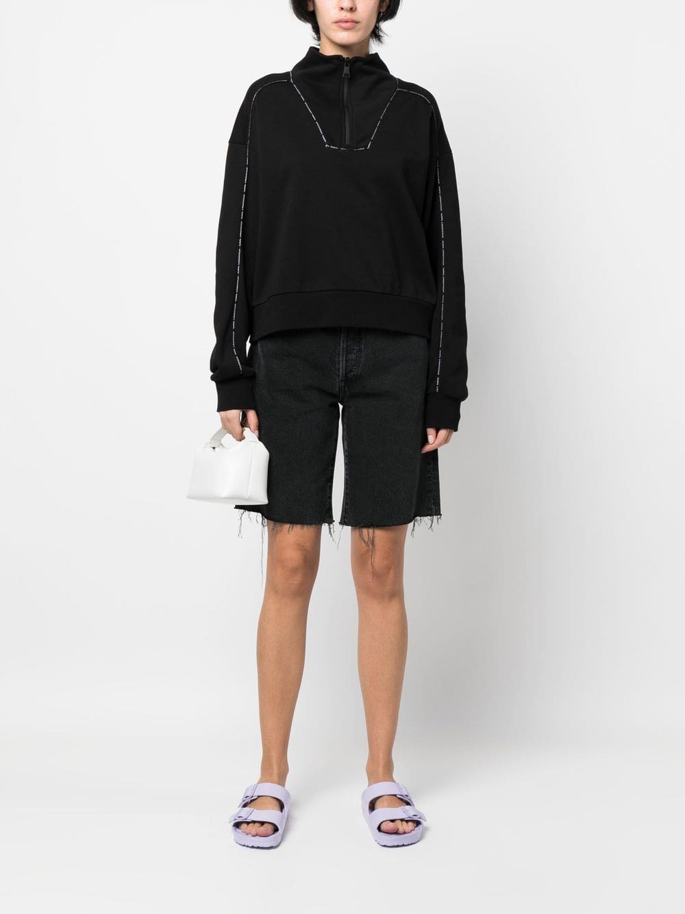 Karl Lagerfeld piped-trim organic-cotton sweatshirt - Image 2