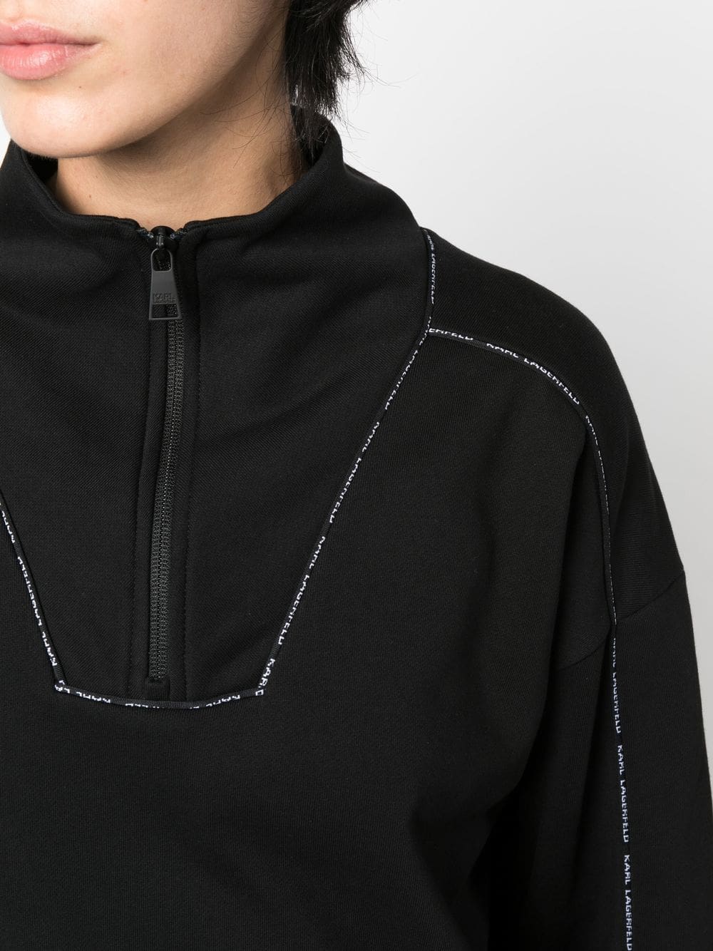 Karl Lagerfeld piped-trim organic-cotton sweatshirt - Image 5