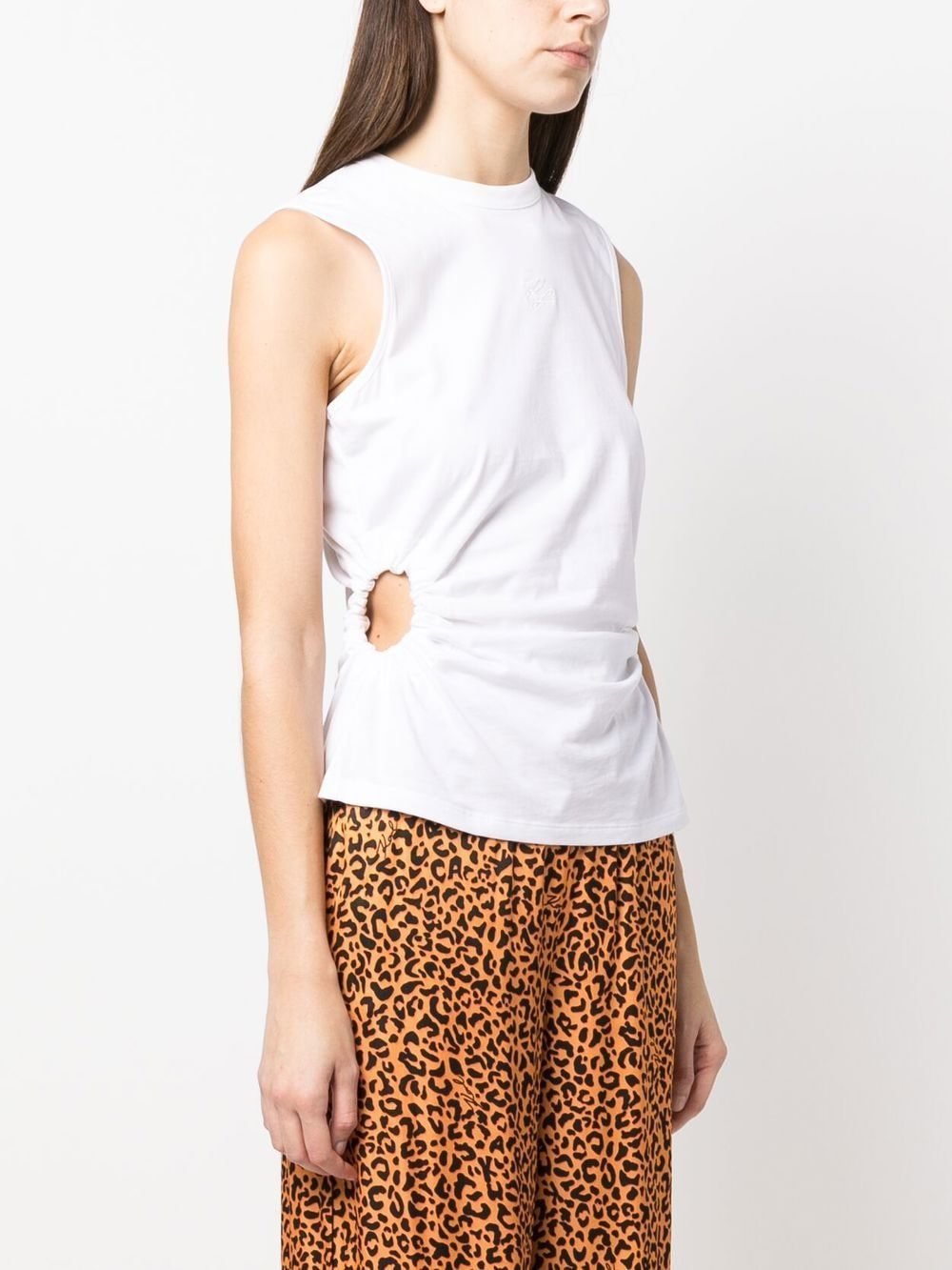 Karl Lagerfeld cut-out organic cotton tank top - Image 3