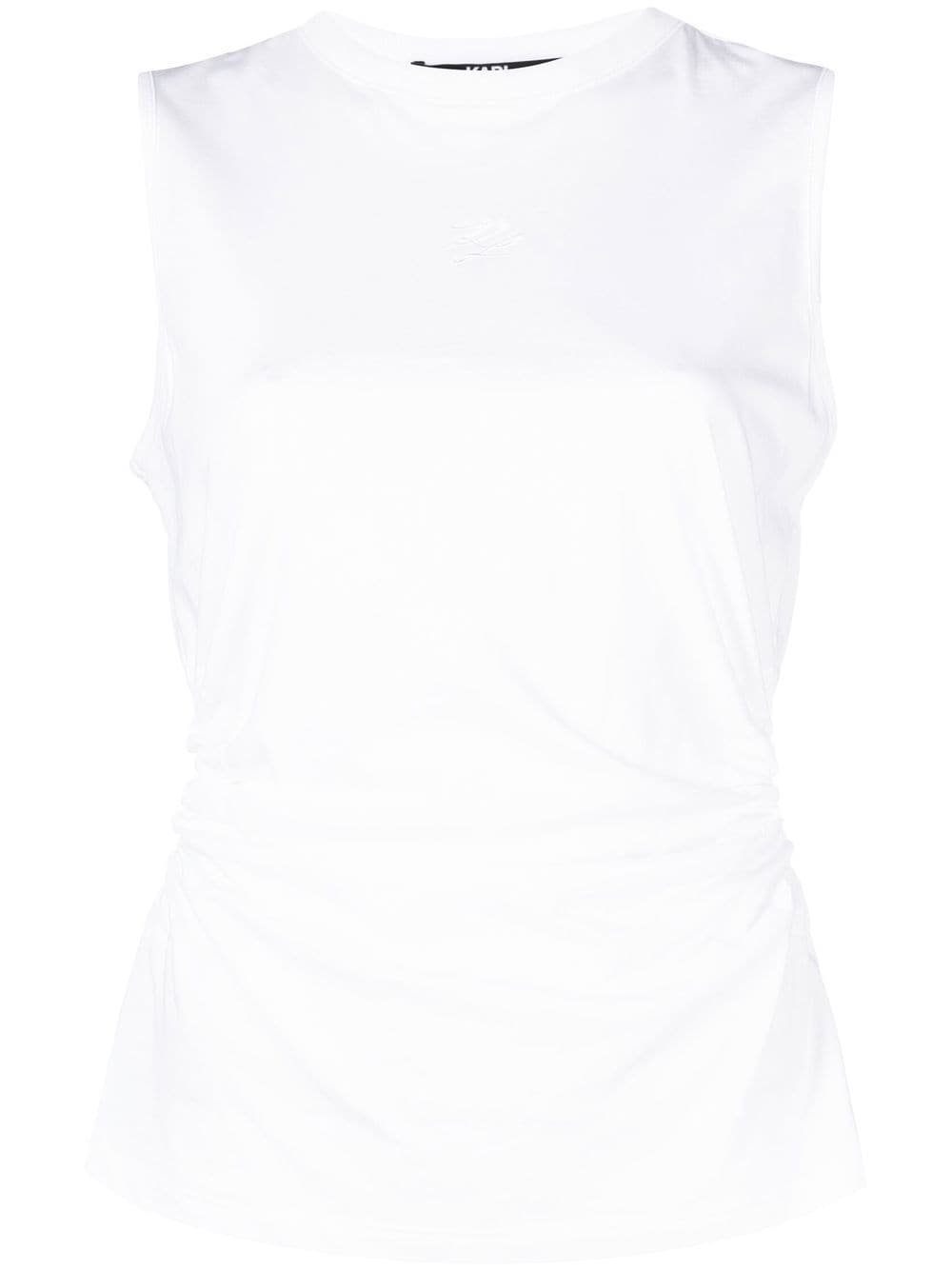 Karl Lagerfeld cut-out organic cotton tank top