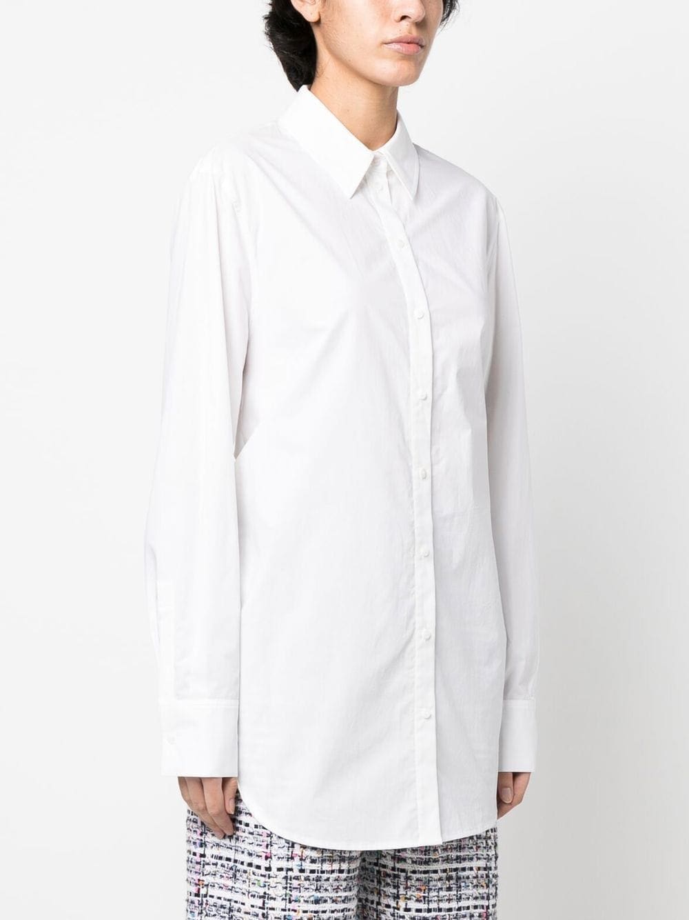 Karl Lagerfeld open back-tie longline shirt - Image 4