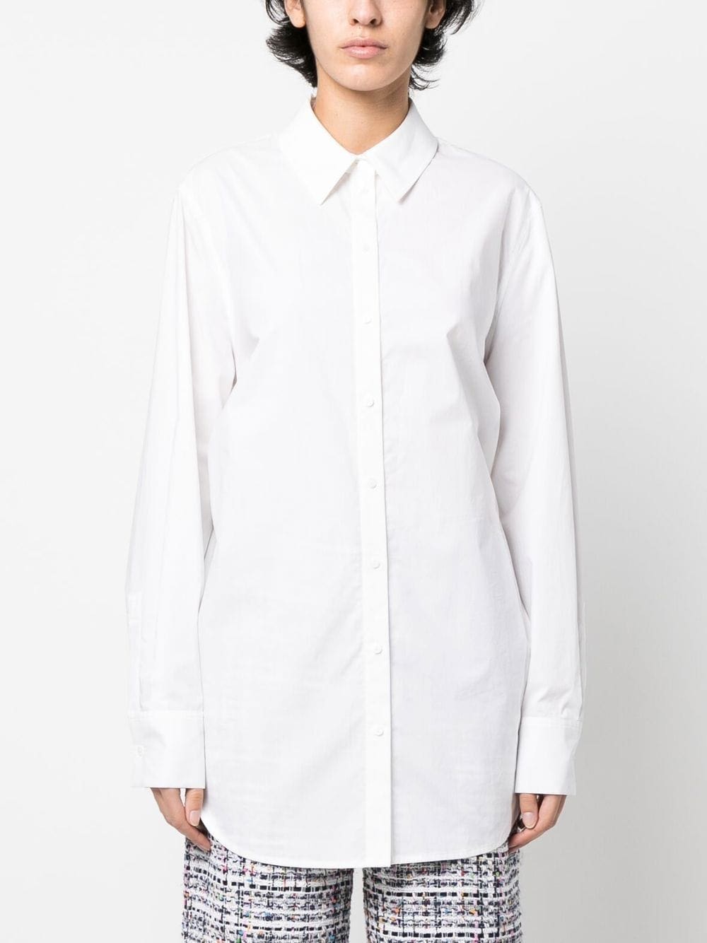Karl Lagerfeld open back-tie longline shirt - Image 3