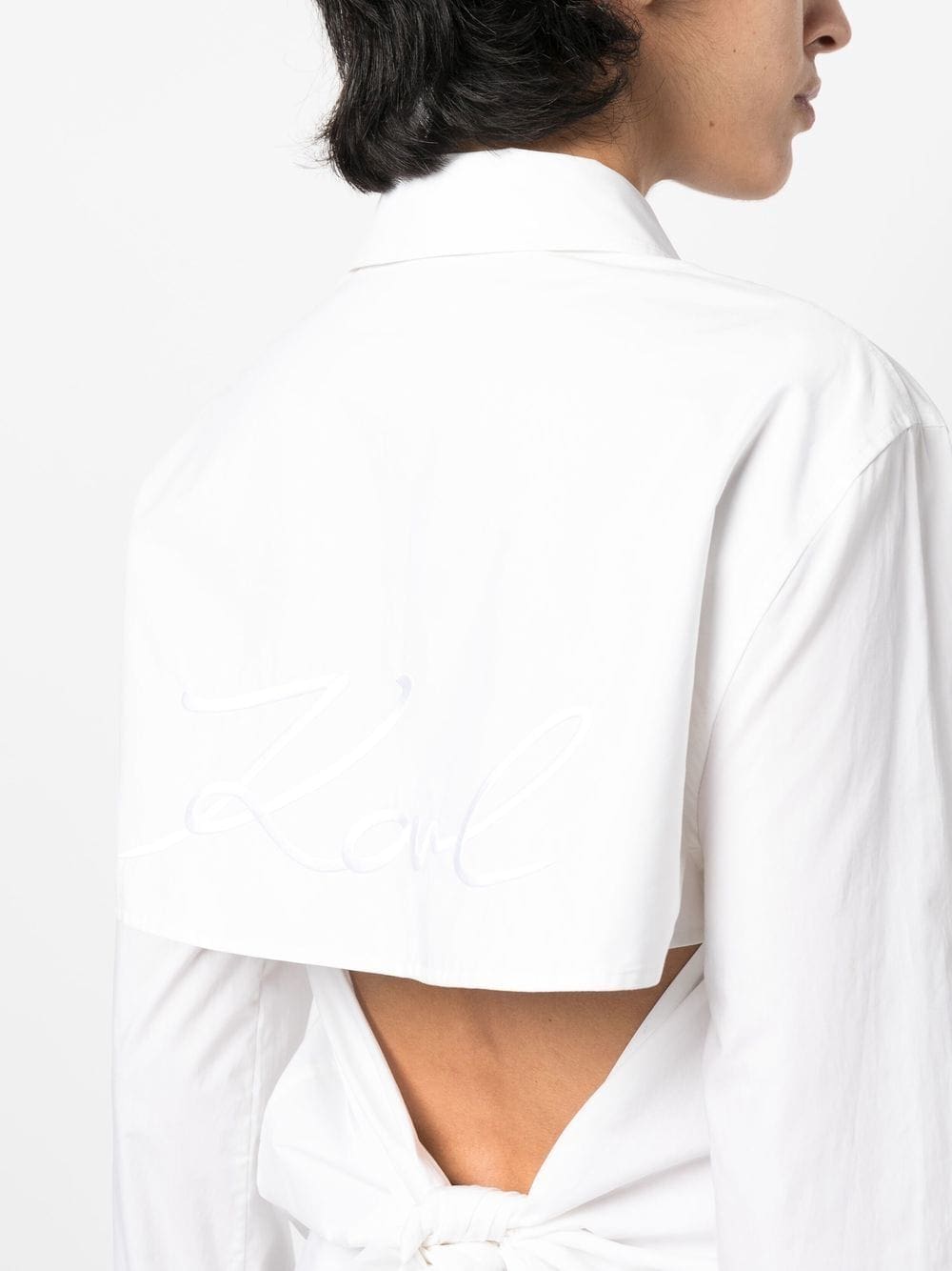 Karl Lagerfeld open back-tie longline shirt - Image 5