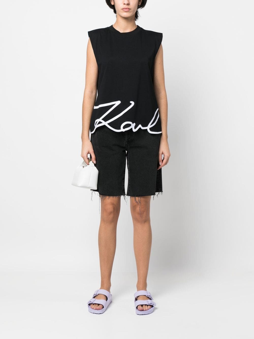 Karl Lagerfeld Signature organic-cotton tank top - Image 2