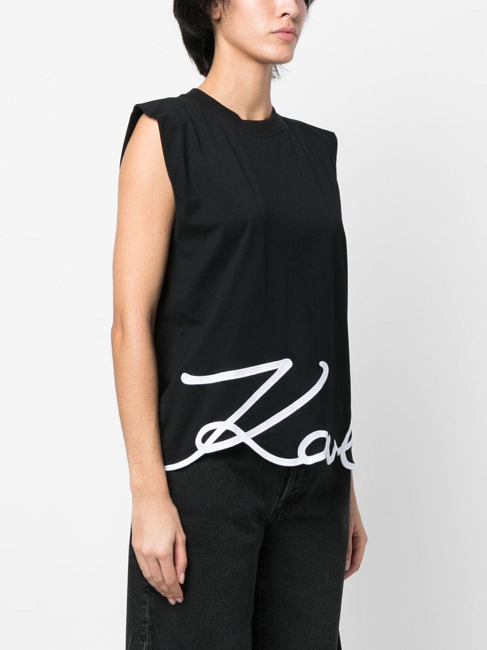 Karl Lagerfeld Signature organic-cotton tank top - Image 3