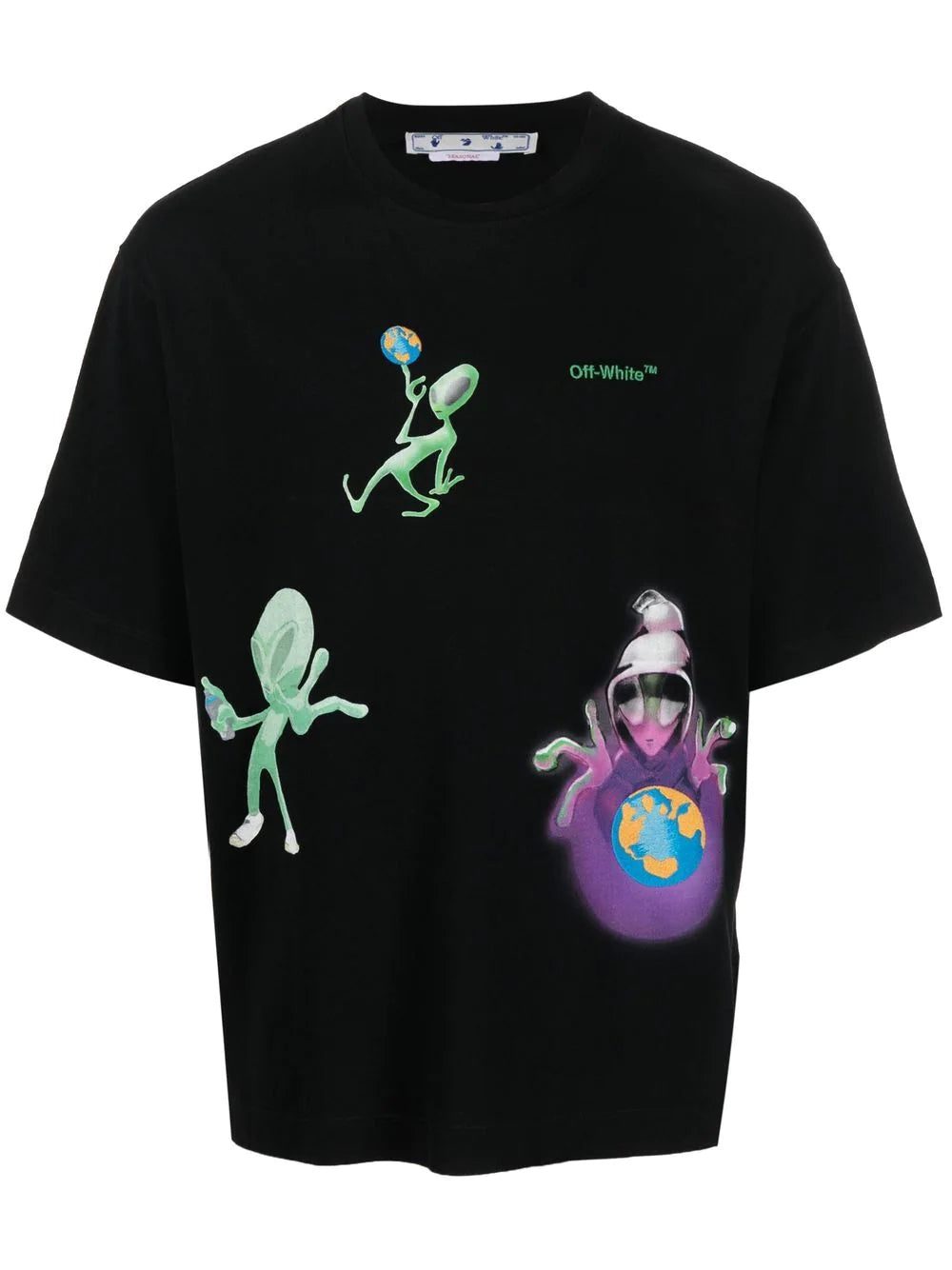 Off-white alien-print cotton T-shirt
