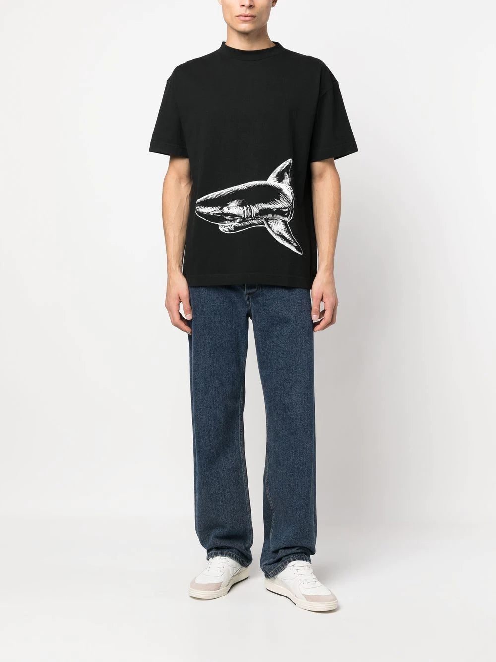 Palm Angels shark-print organic cotton T-shirt - Image 2