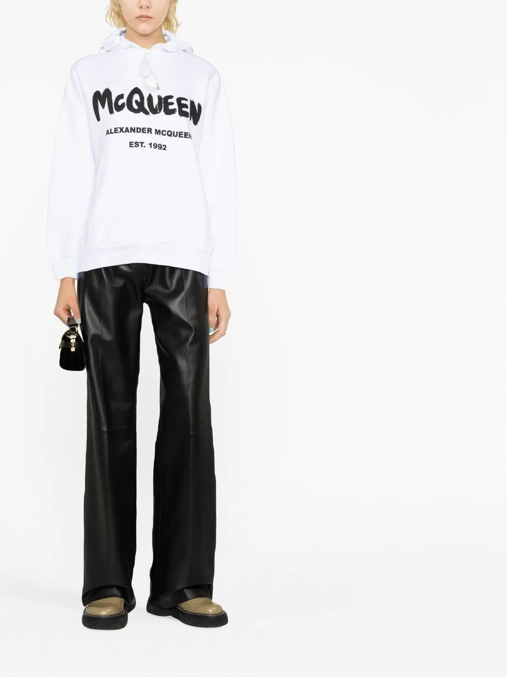 Alexander McQueen logo-print drawstring hoodie - Image 2