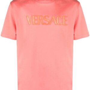 Versace  mesh logo appliqué T-shirt