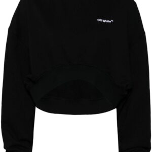 Off-White logo-print cropped sweatshirt