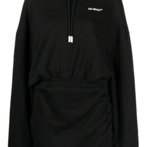 Off-White logo-embroidered cotton hoodie