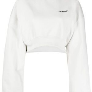 Off-White logo-embroidered cropped sweatshirt