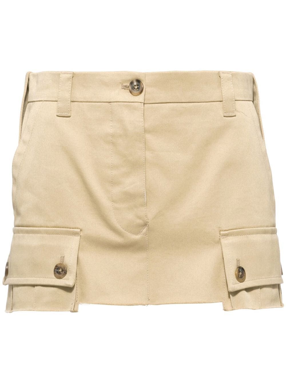 Miu Miu chino raw-cut hem mini skirt