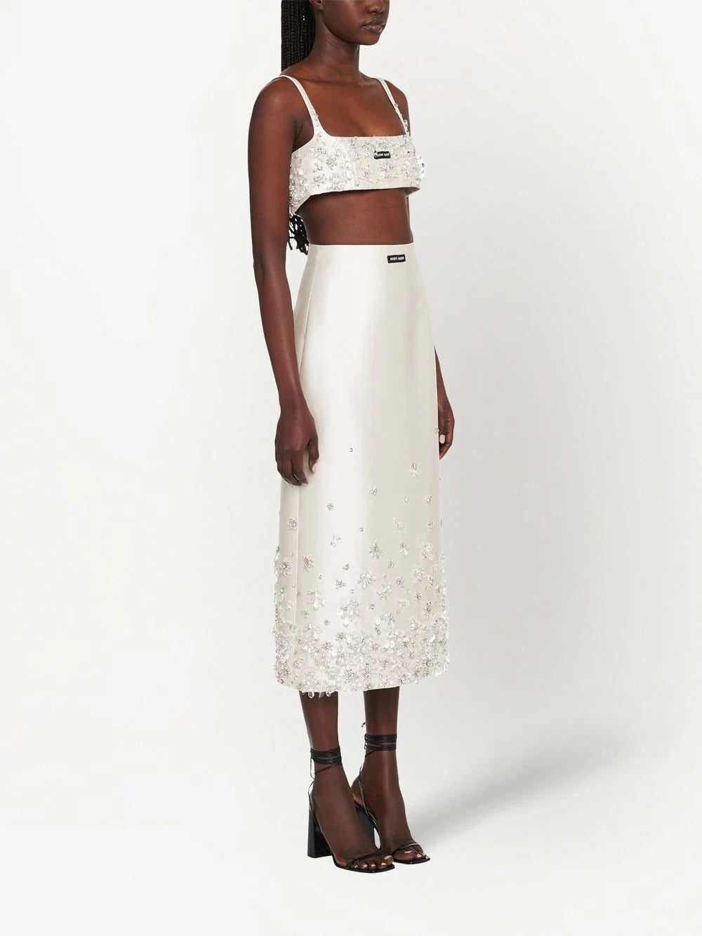 Miu Miu floral-embellished midi skirt - Image 3