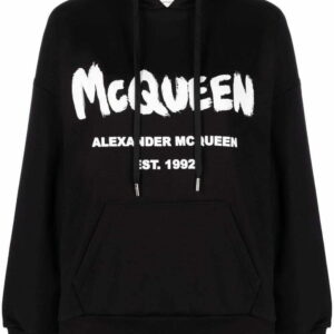 Alexander McQueen  logo-print drawstring hoodie