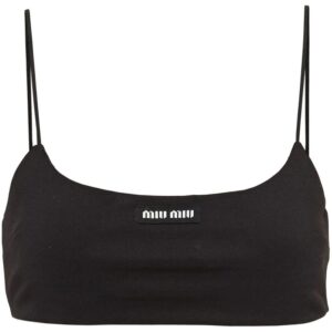 Miu Miu  logo-patch crop top