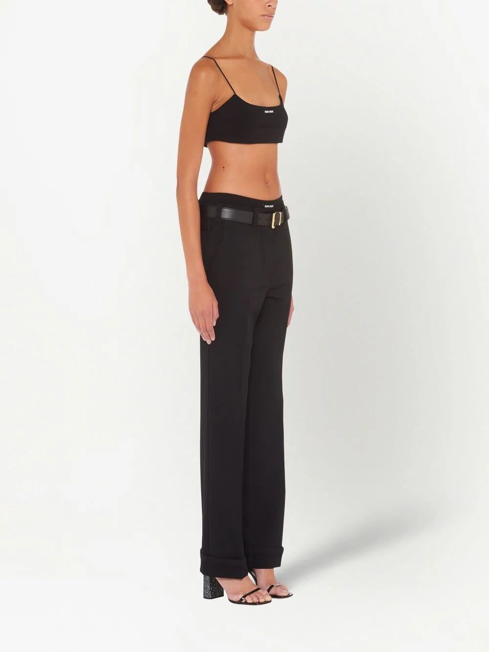 Miu Miu logo-patch crop top - Image 3