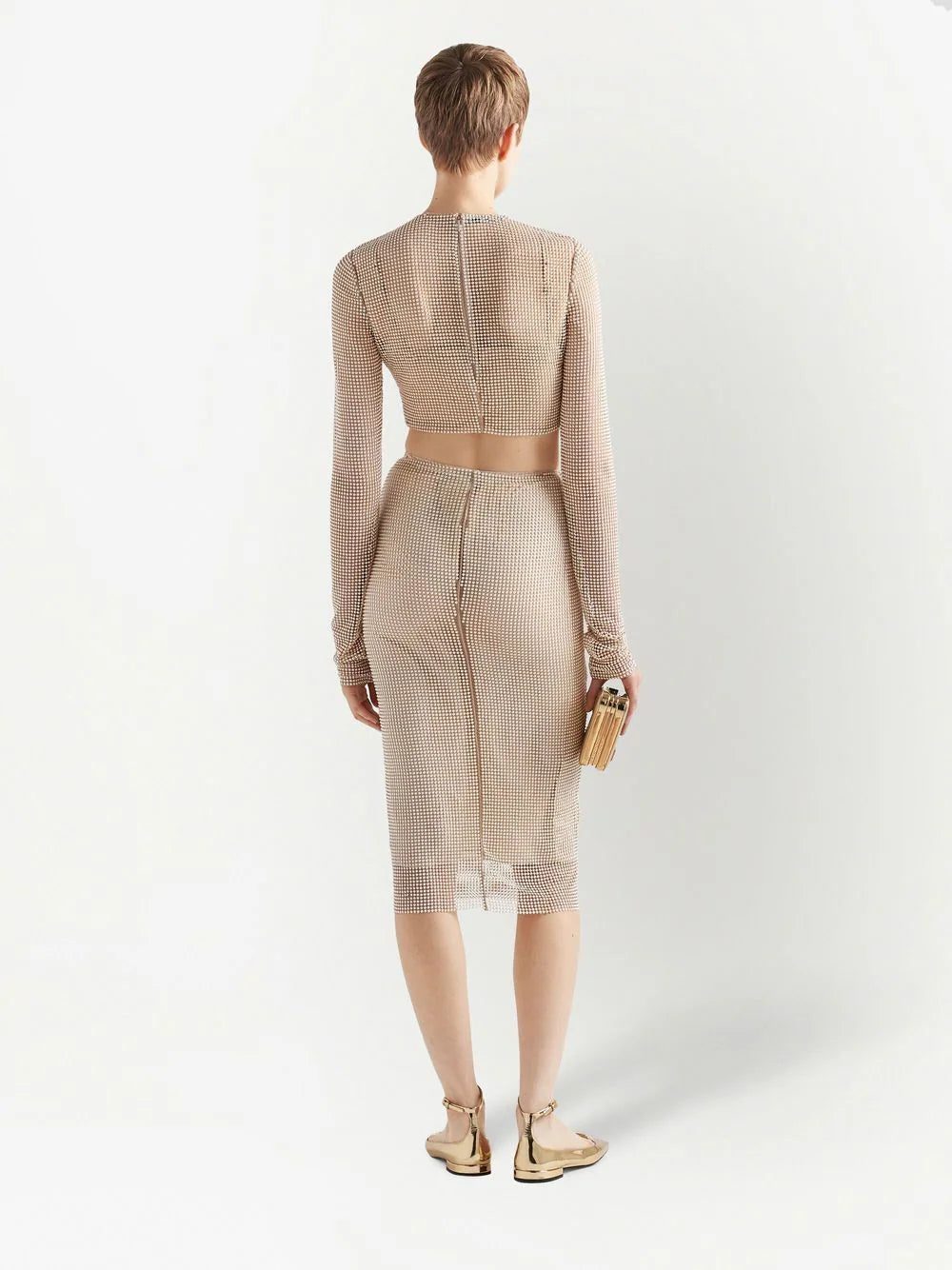 Prada beaded mesh pencil skirt - Image 3