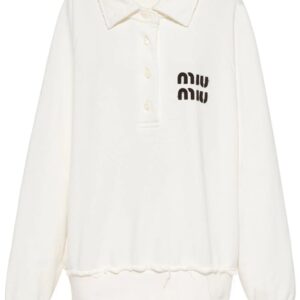 Miu Miu  logo-patch polo sweatshirt