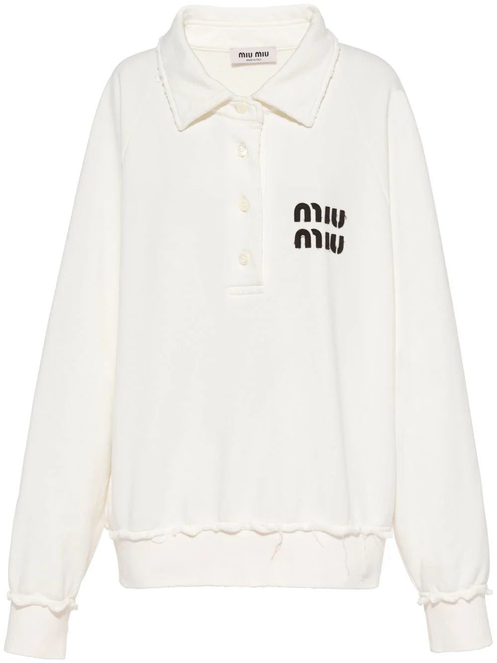 Miu Miu logo-patch polo sweatshirt