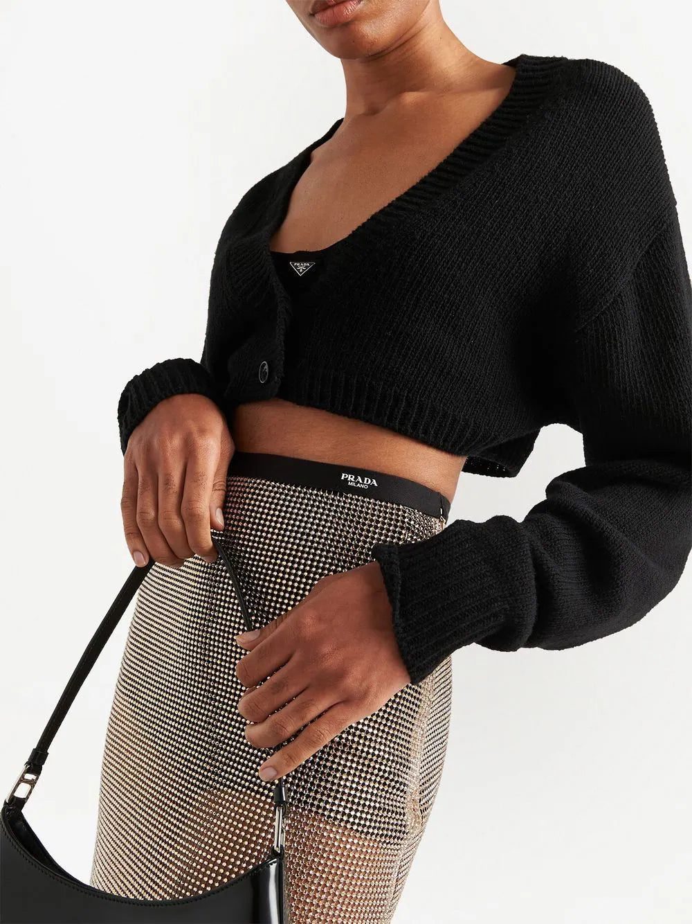 Prada embellished-mesh midi skirt - Image 4