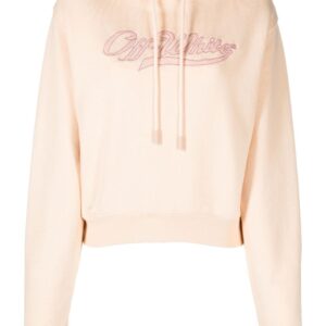 Off-White logo-embroidered drawstring hoodie