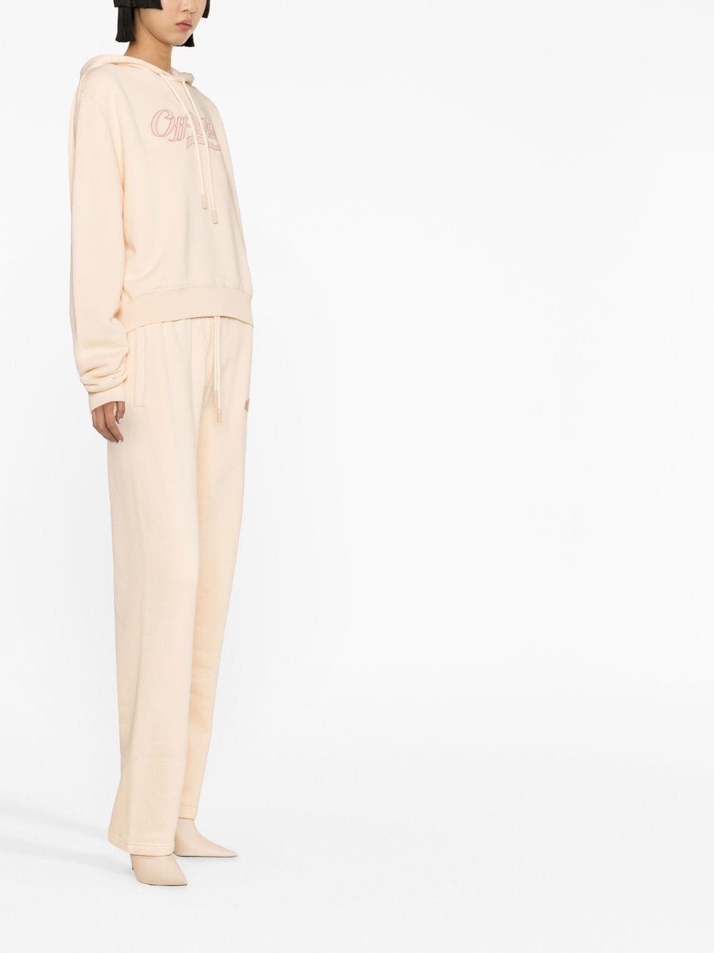 Off-White logo-embroidered drawstring hoodie - Image 3