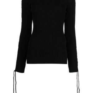 Off-White lace-detail ribbed top