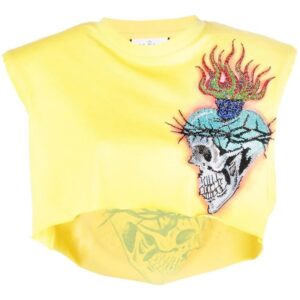 Philipp Plein  Love Tattoo cropped T-shirt