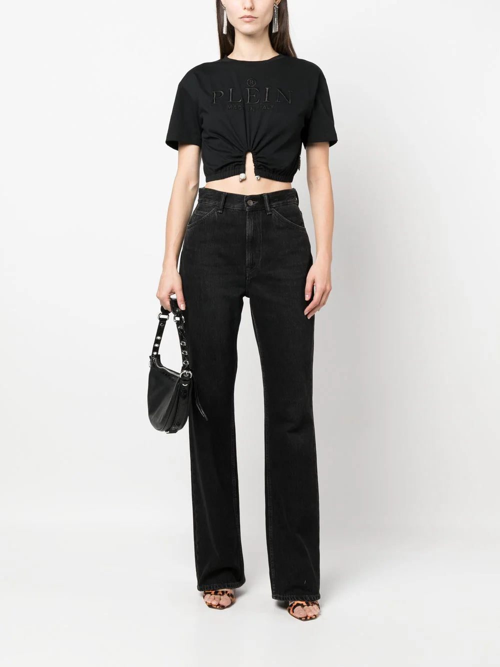 Philipp Plein embroidered-logo cropped T-shirt - Image 2