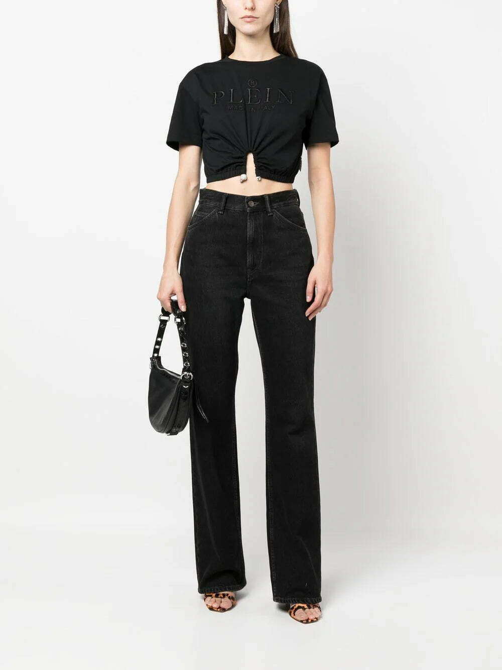 Philipp Plein embroidered-logo cropped T-shirt - Image 2