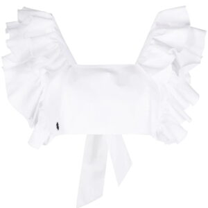 Philipp Plein  cropped ruffle-trimmed top