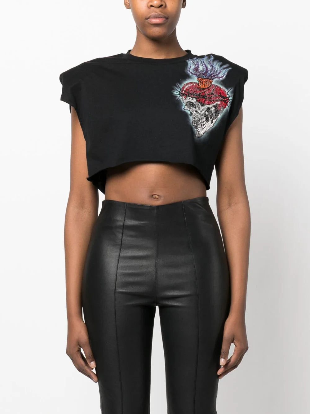 Philipp Plein Love Tattoo cropped T-shirt - Image 3