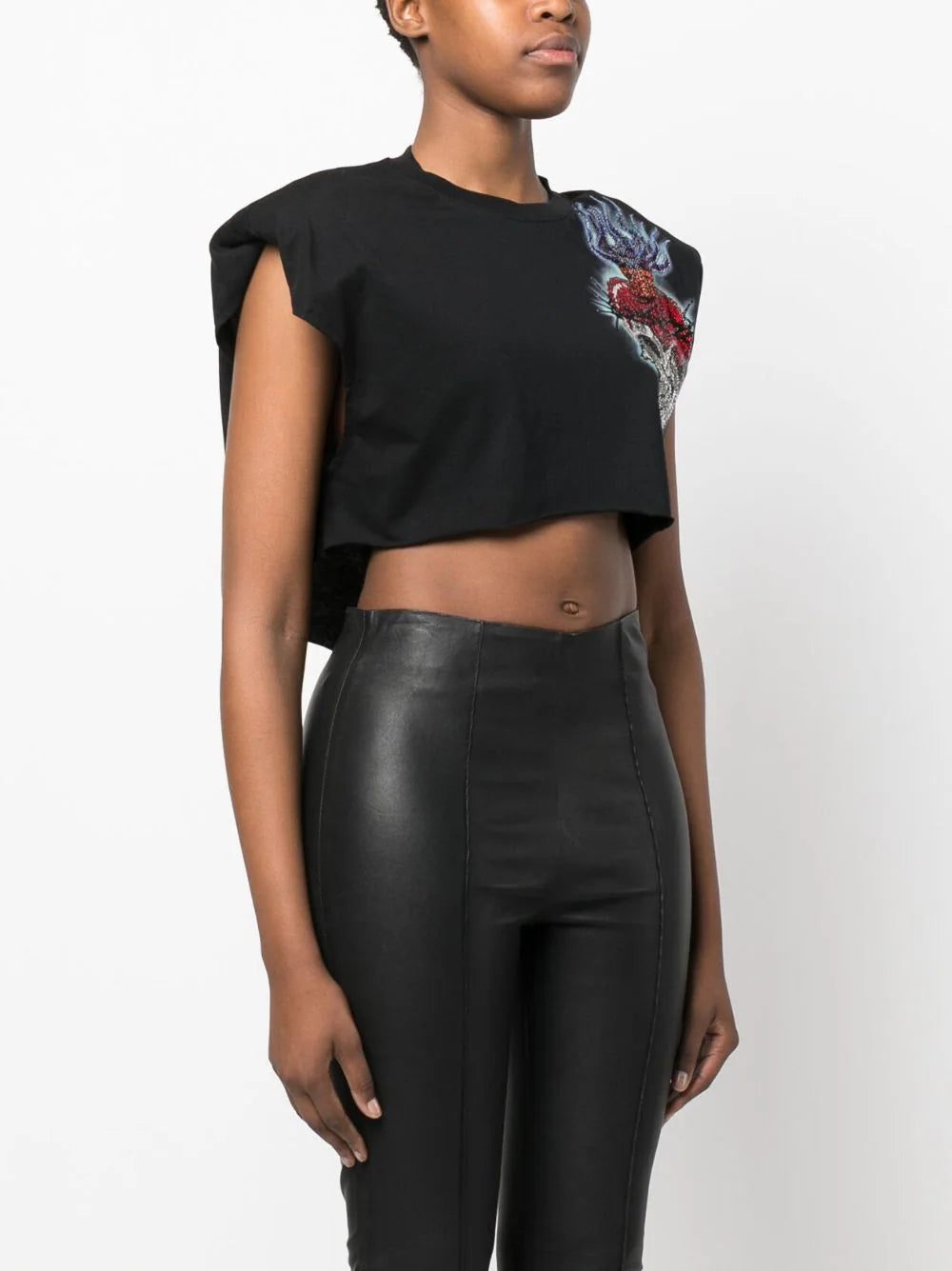 Philipp Plein Love Tattoo cropped T-shirt - Image 4