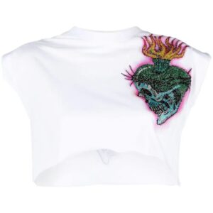 Philipp Plein  Love Tattoo cropped T-shirt