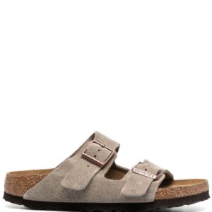 Birkenstock buckle-fastening suede slides